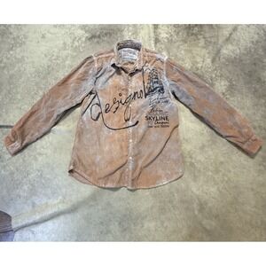 Zinc Wear Corduroy Shirt Mens Size Medium Brown Winter Collection Cotton